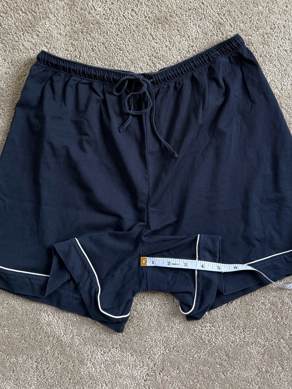 Uniqlo Airism Navy Cotton Short-Sleeve Polo Pajama Set with Contrast Piping - Picture 4 of 5